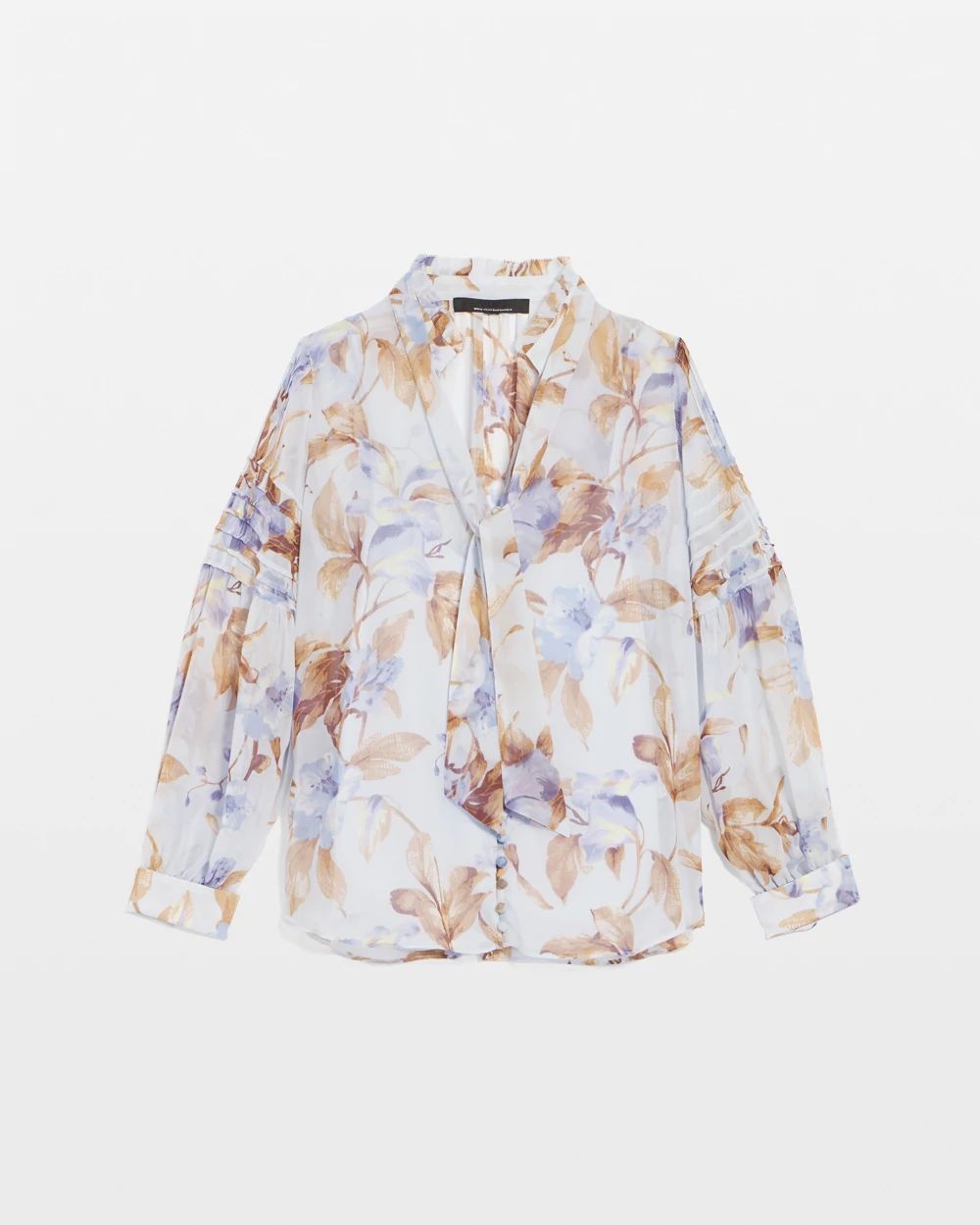 Tie Neck Chiffon Blouse | White House Black Market